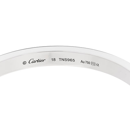Cartier 18K White Gold Diamond LOVE Paved Bracelet 18 5 of 7