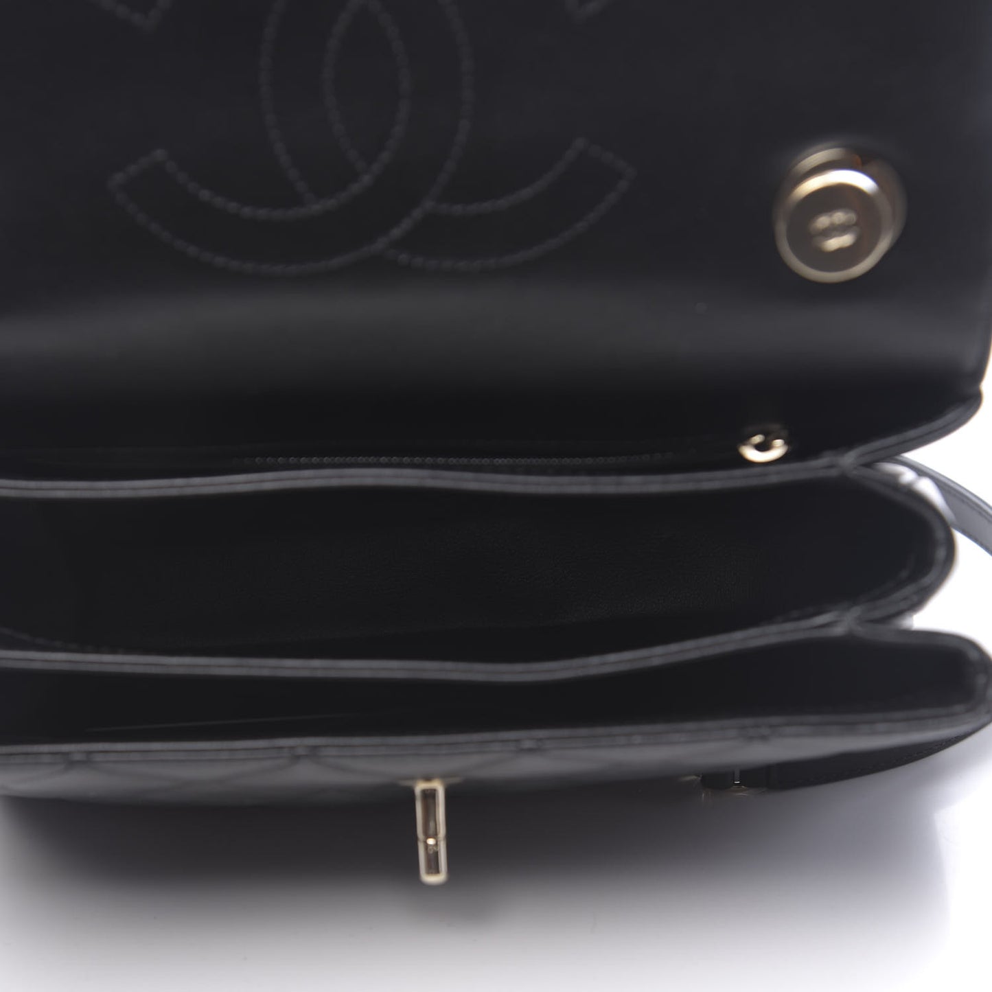 Lambskin Quilted Small Trendy CC Dual Handle Flap Bag Black
