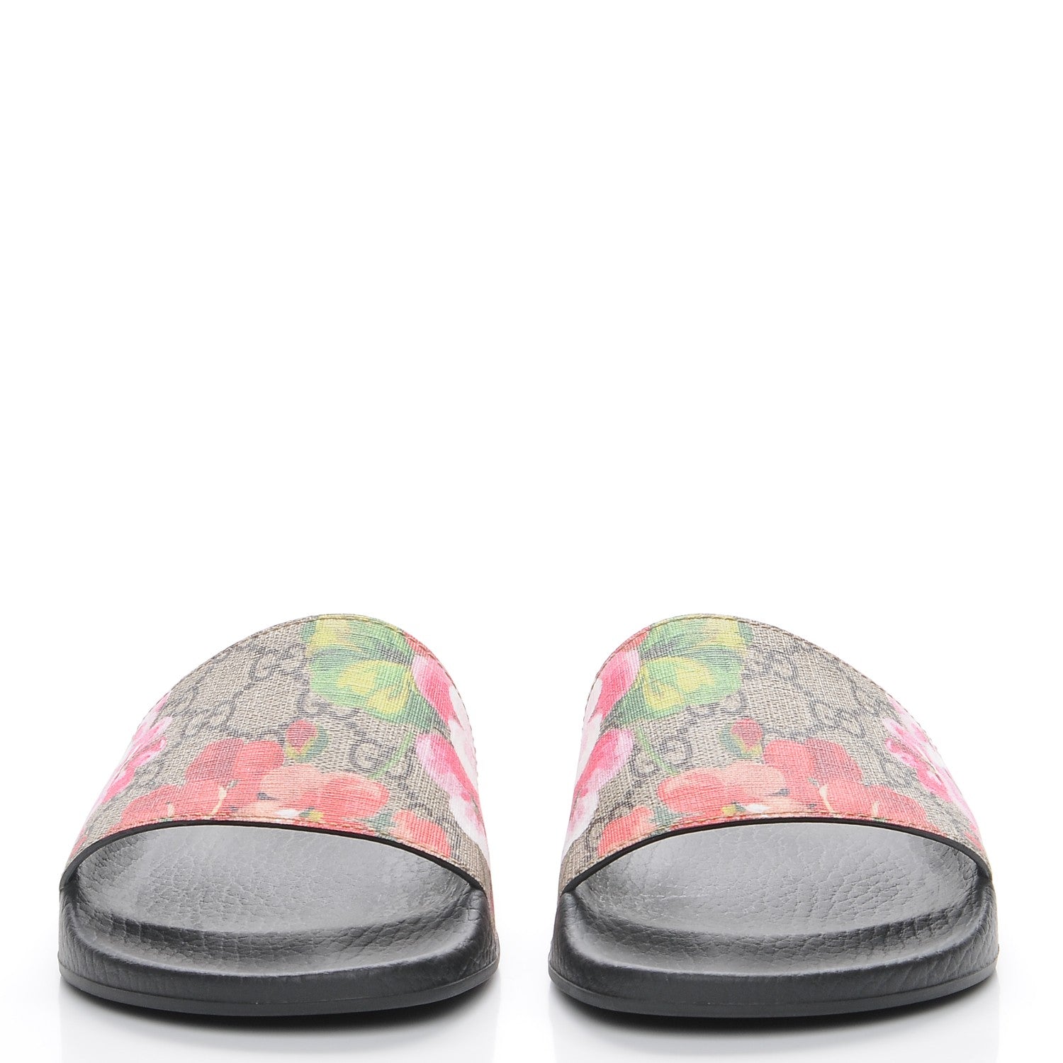 Gucci GG Supreme Monogram Blooms Slide Sandals 37 Beige Multicolor 2 of 7
