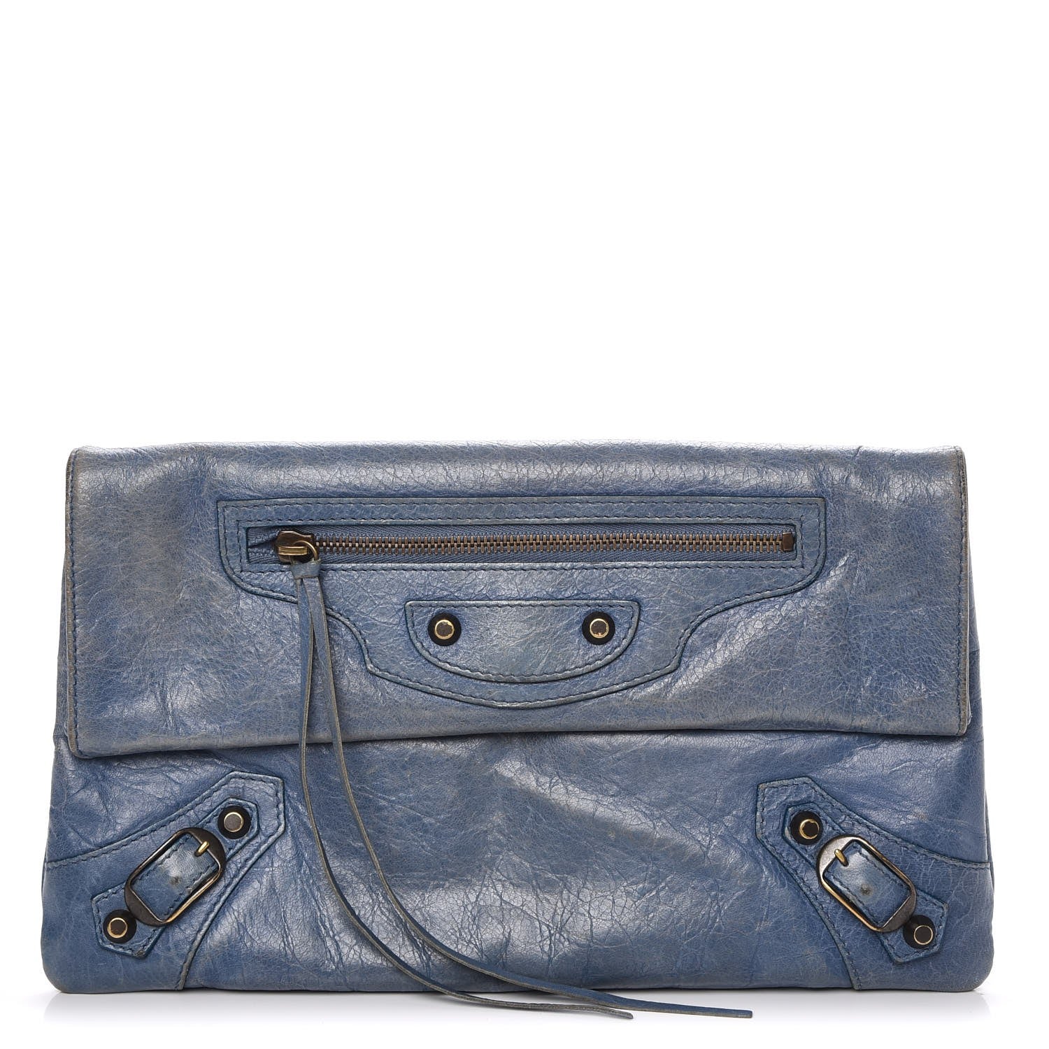Balenciaga Agneau Classic Hardware Envelope Clutch Atlantique 2 of 16