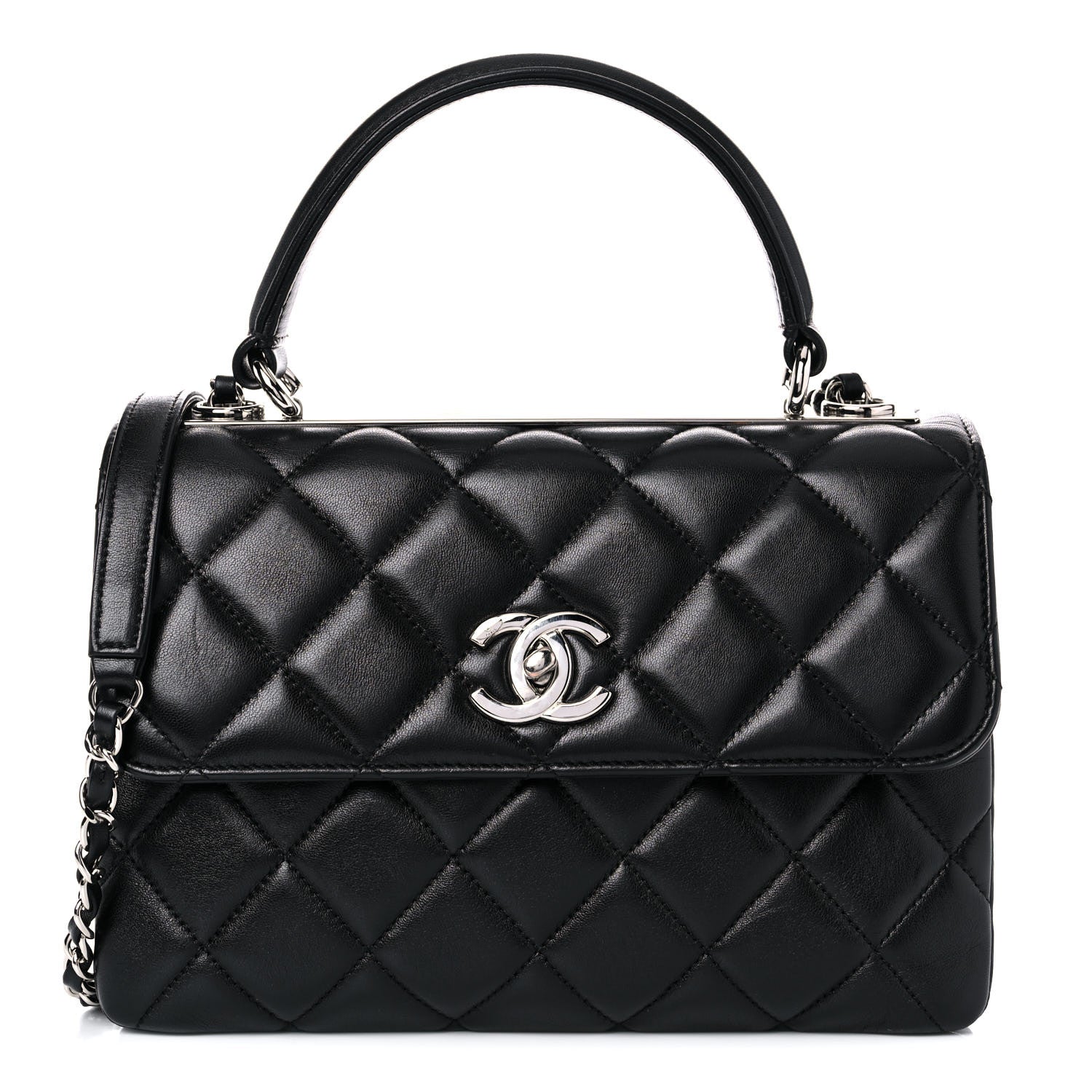 Chanel Lambskin Quilted Small Trendy CC Dual Handle Flap Bag Black 1 of 17