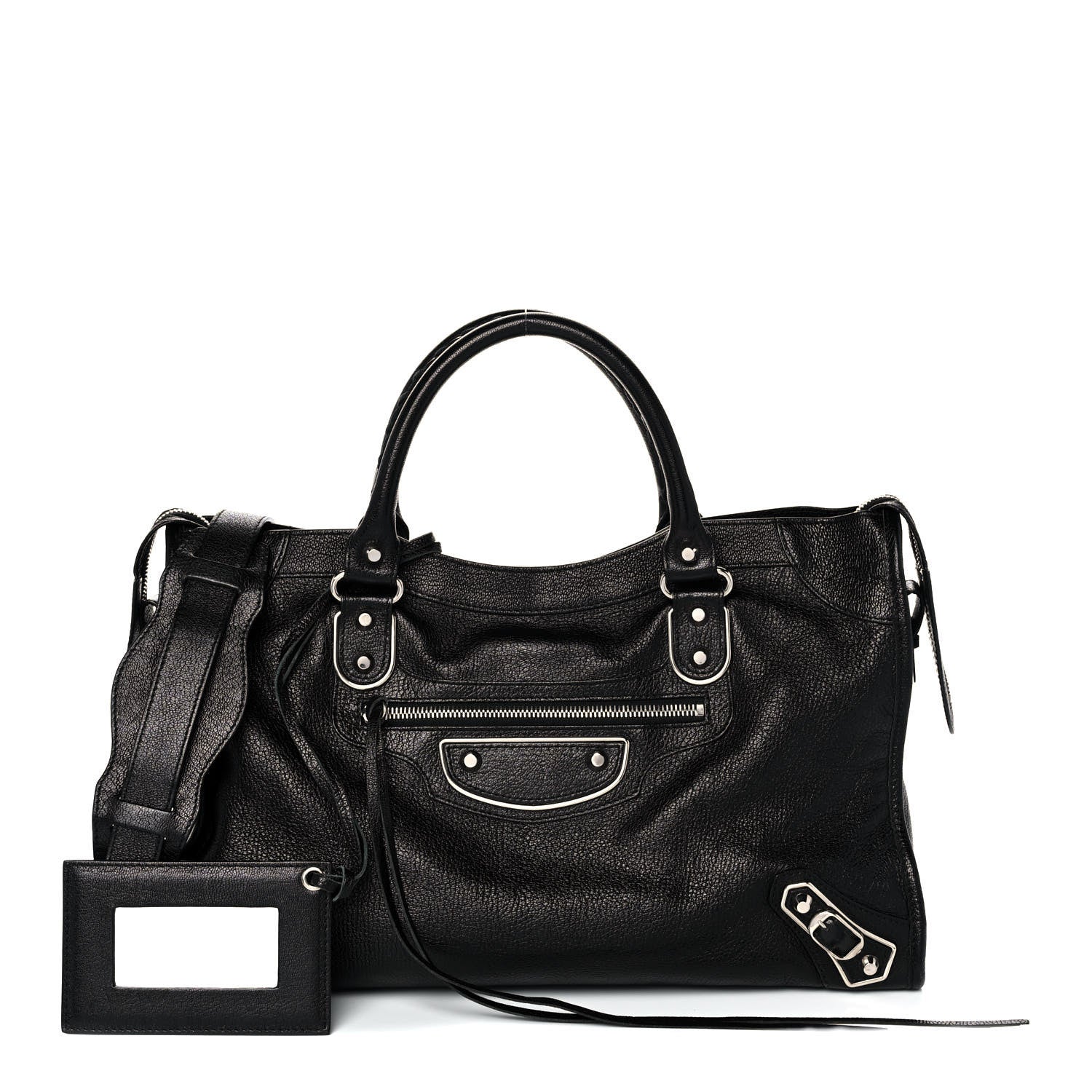Balenciaga Chevre Silver Metallic Edge Hardware City Black 1 of 12