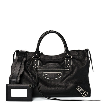 Balenciaga Chevre Silver Metallic Edge Hardware City Black 1 of 12