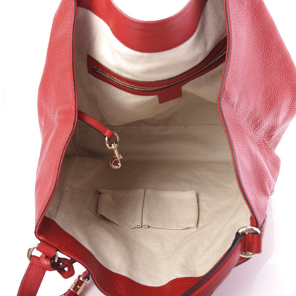 Gucci Pebbled Calfskin Large Soho Shoulder Bag Red 5 of 10