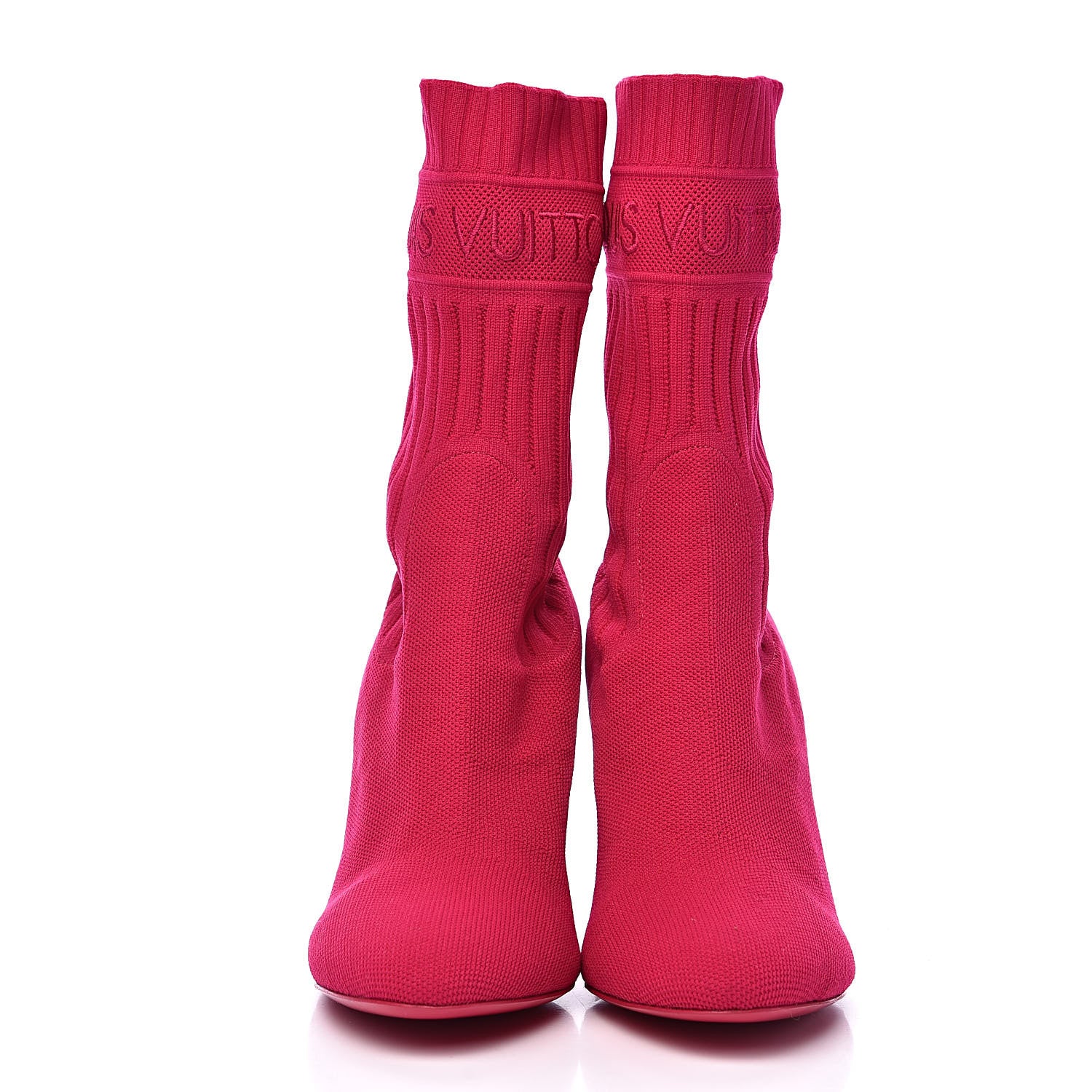 Louis Vuitton Stretch Fabric Silhouette Ankle Boot 37.5 Pink 2 of 8