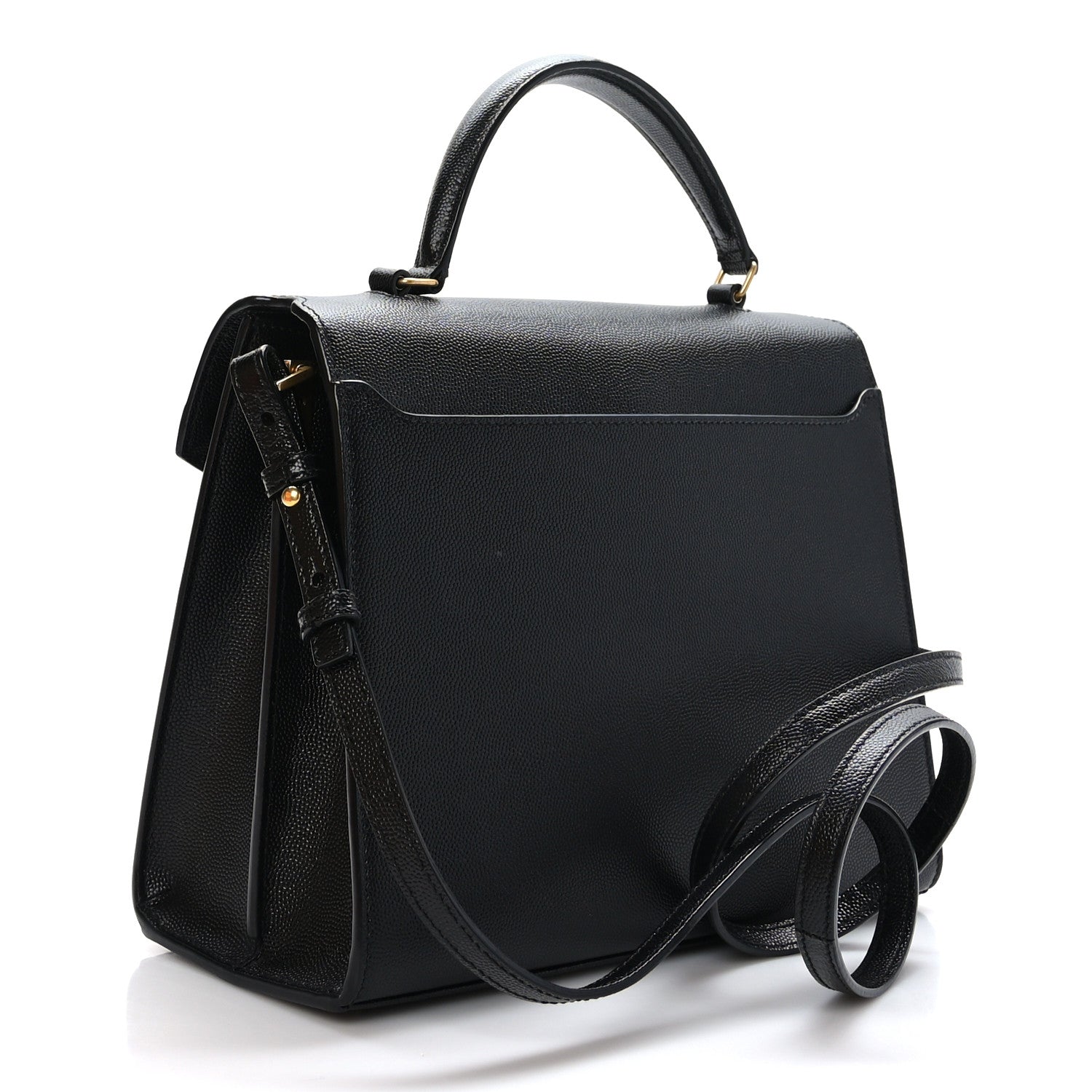 Saint Laurent Grain de Poudre Medium Classic Monogram Cassandra Top Handle Black 3 of 10