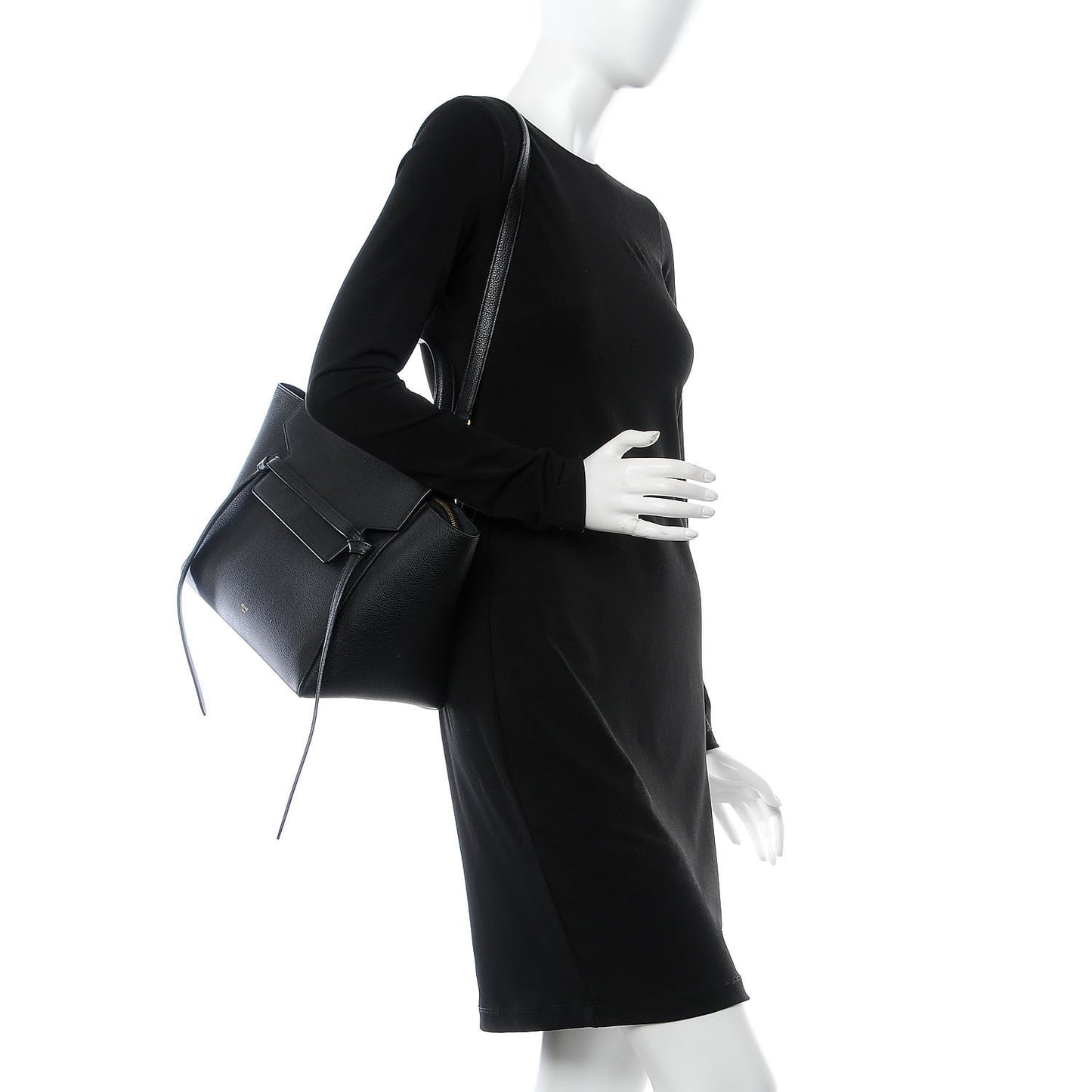 Drummed Calfskin Mini Belt Bag Black