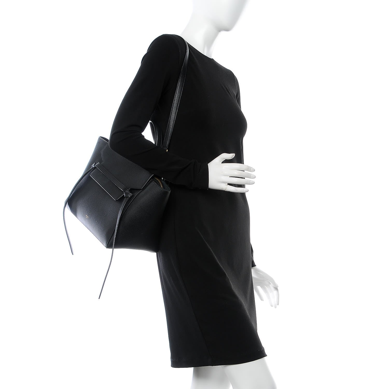 Celine Drummed Calfskin Mini Belt Bag Black 2 of 9