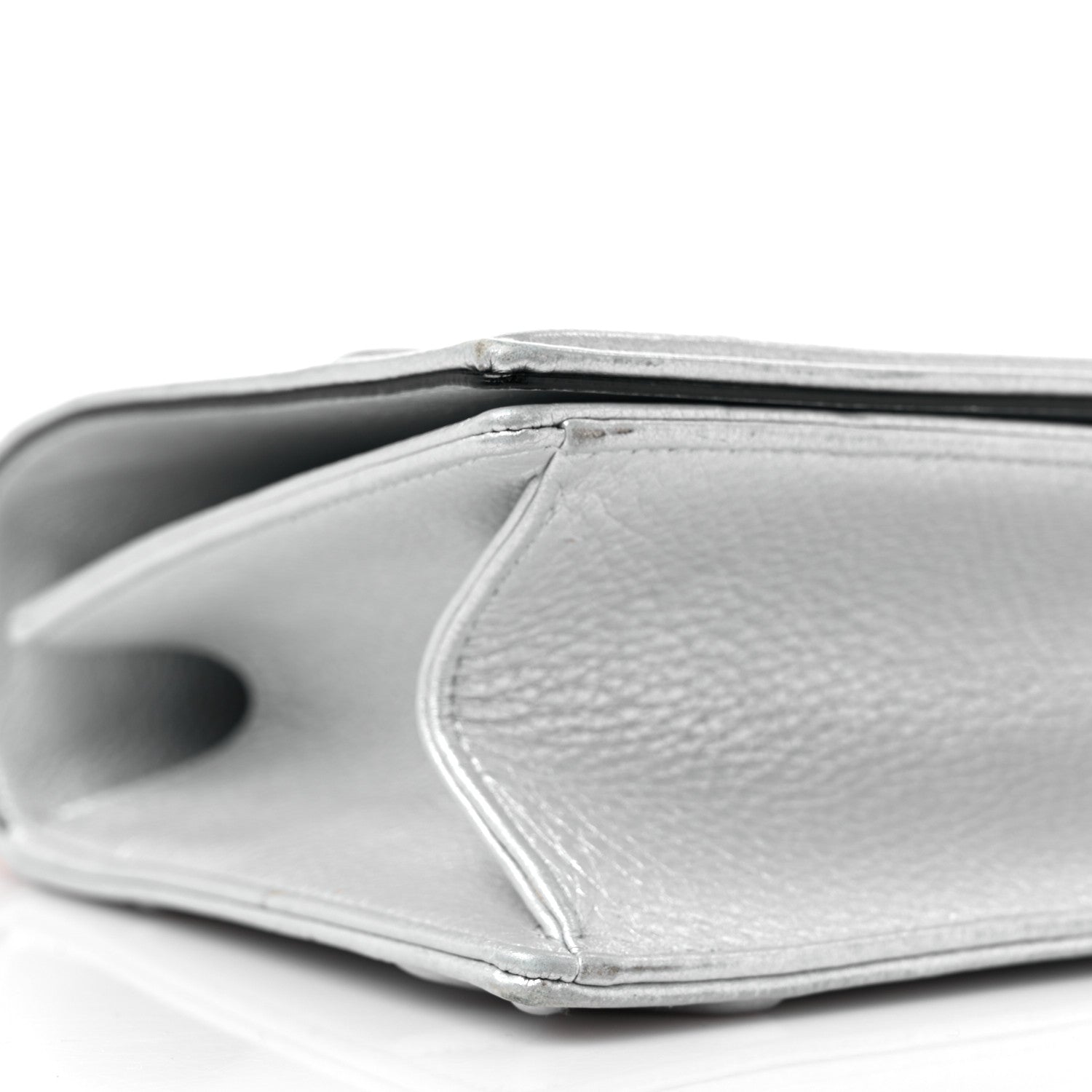 Christian Dior Metallic Grained Calfskin Medium Diorama Flap Bag Silver 7 of 12