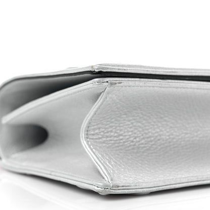 Christian Dior Metallic Grained Calfskin Medium Diorama Flap Bag Silver 7 of 12