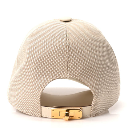 Hermes Toile H Cotton Canvas Swift Tess Kelly Plein Air Cap 58 Desert Nata 5 of 9