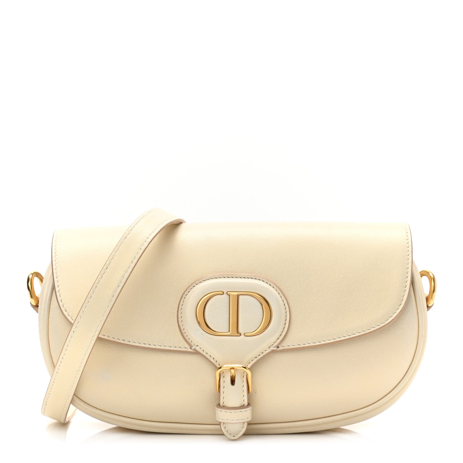 Christian Dior Metallic Box Calfskin East West Bobby Gold 1 of 9