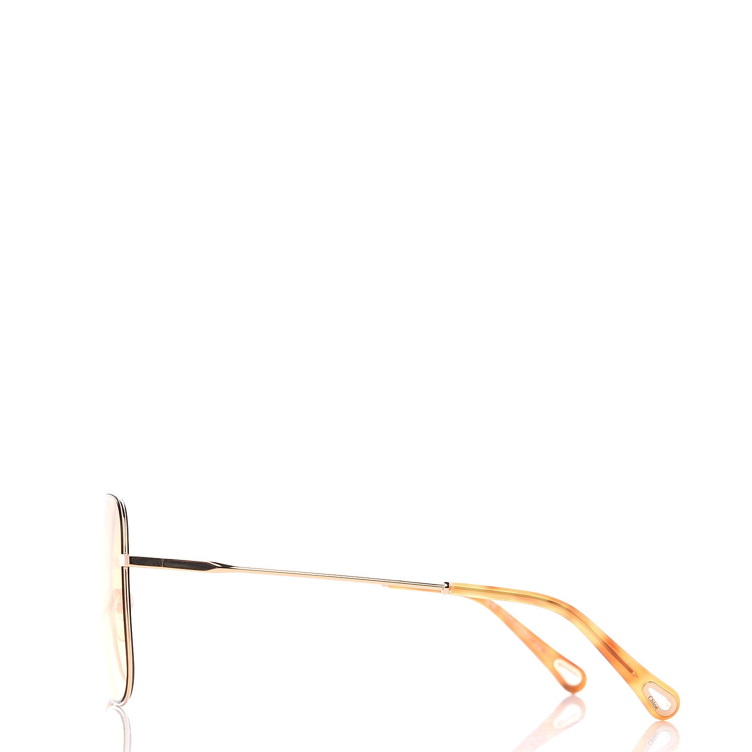 Chloe Square Aviator Sunglasses CE140S Gold Yellow 3 of 8
