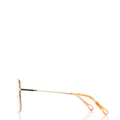 Chloe Square Aviator Sunglasses CE140S Gold Yellow 3 of 8