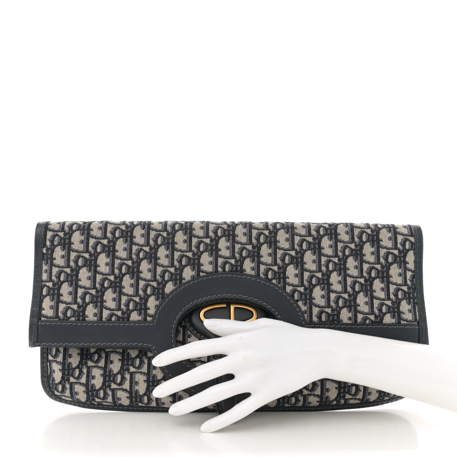 Christian Dior Oblique Fold Over Clutch Blue 2 of 10