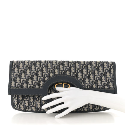 Christian Dior Oblique Fold Over Clutch Blue 2 of 10