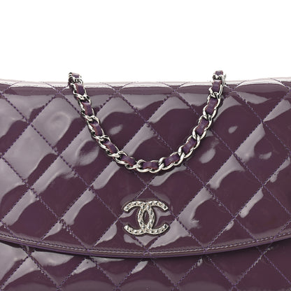 Chanel Patent Quilted Brilliant Wallet On Chain WOC Violet 9 of 12