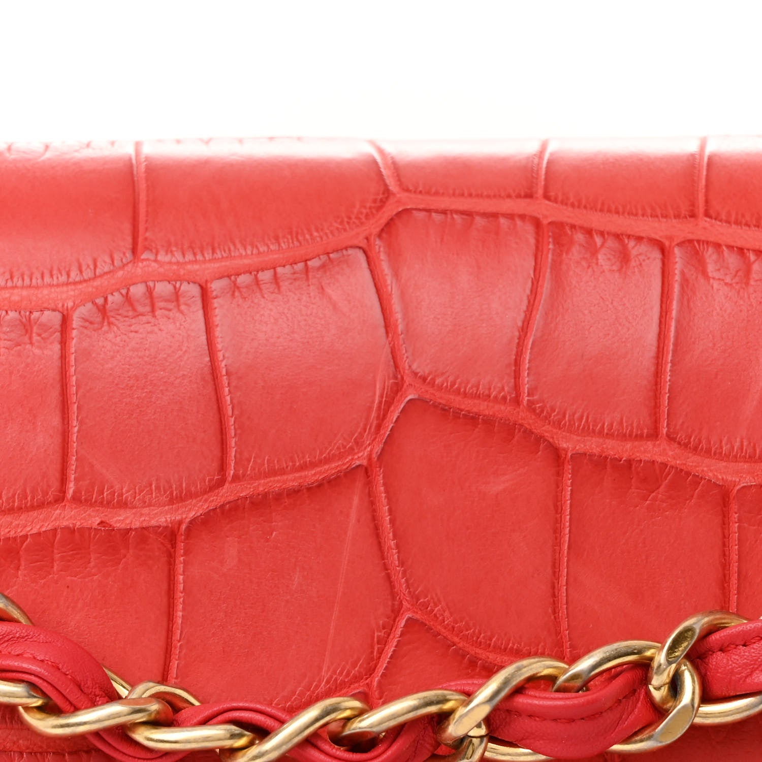 Chanel Alligator Jumbo Double Flap Red 8 of 14