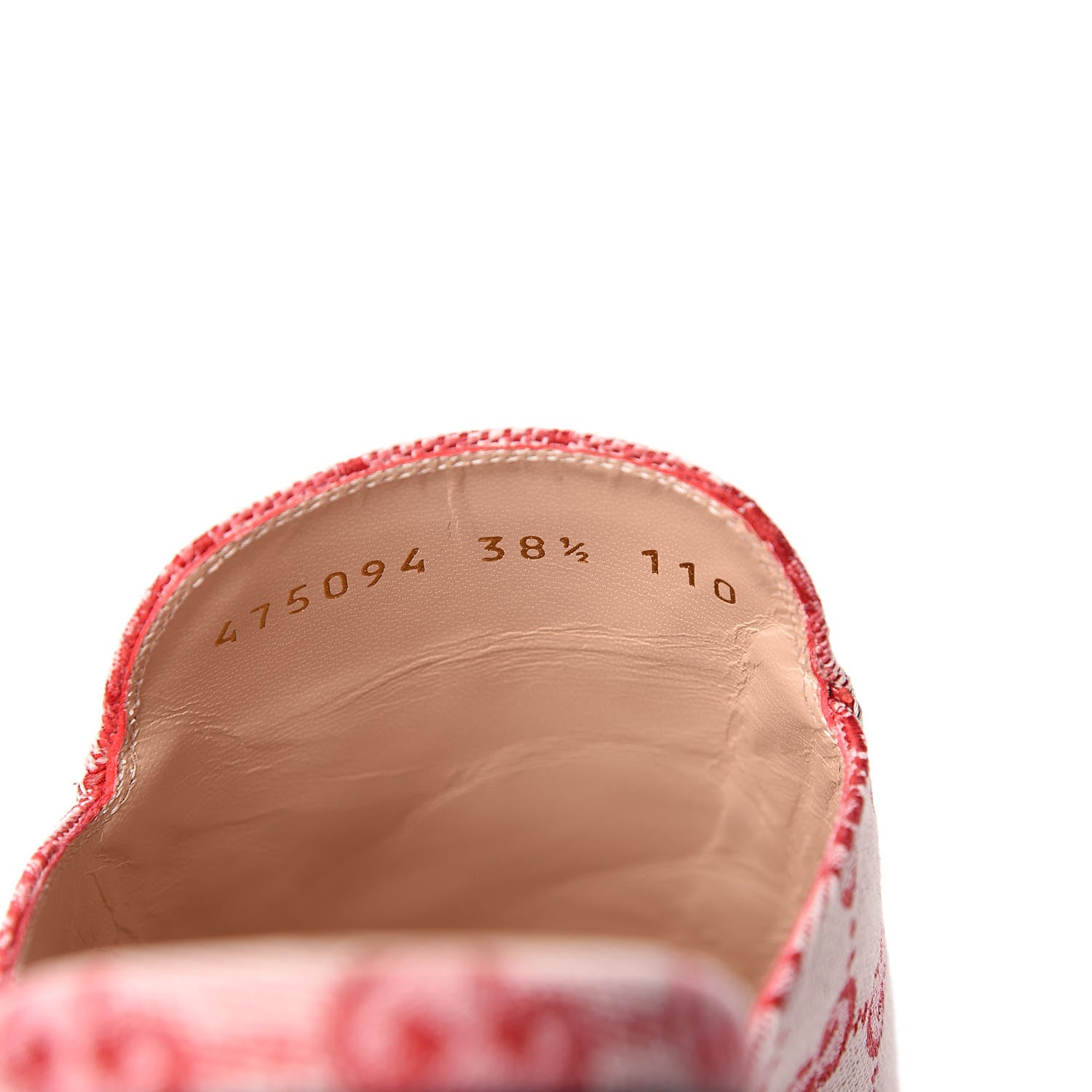 Gucci Canvas GG Monogram Horsebit Womens Princetown Slippers 38.5 Gardenia Hibiscus Red 8 of 9