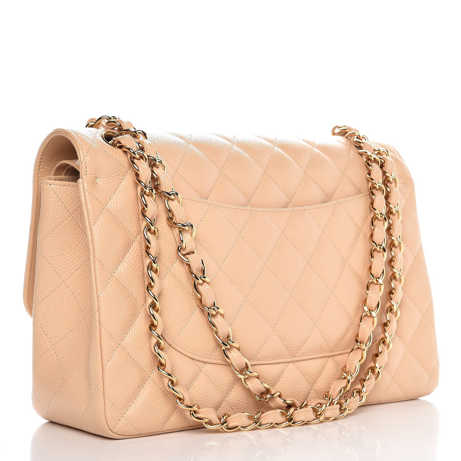 Chanel Caviar Quilted Jumbo Double Flap Beige 4 of 10