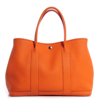 Hermes Veau Negonda Garden Party Tote MM 36 Orange 1 of 7