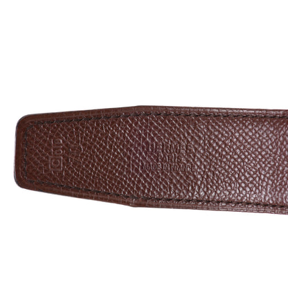 Hermes Box Courchevel Reversible Belt Strap 70 Black Chocolate 4 of 7