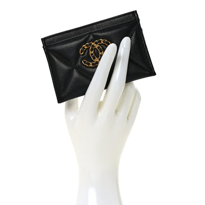 Chanel Lambskin Quilted Chanel 19 Card Holder Black 2 of 8
