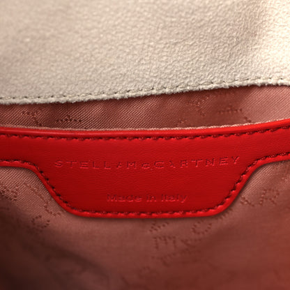 Stella McCartney X ED CURTIS Shaggy Deer Logo Embroidered Mini Falabella Fold Over Tote White 6 of 9