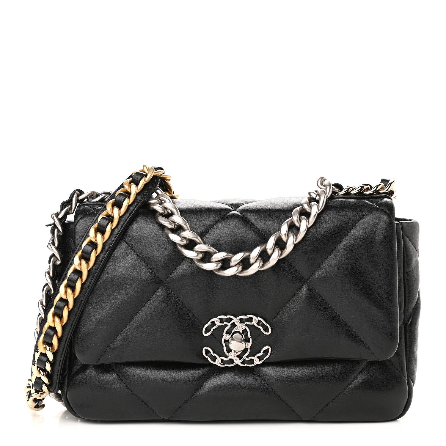 Chanel Lambskin Quilted Medium Chanel 19 Flap Black 1 of 9