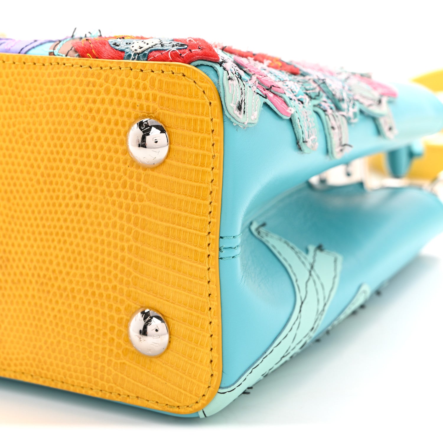 Louis Vuitton Calfskin Lizard Artycapucines Tschabalala Self PM Multicolor 10 of 10
