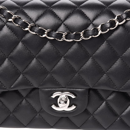 Chanel Lambskin Quilted Medium Double Flap Black 10 of 13