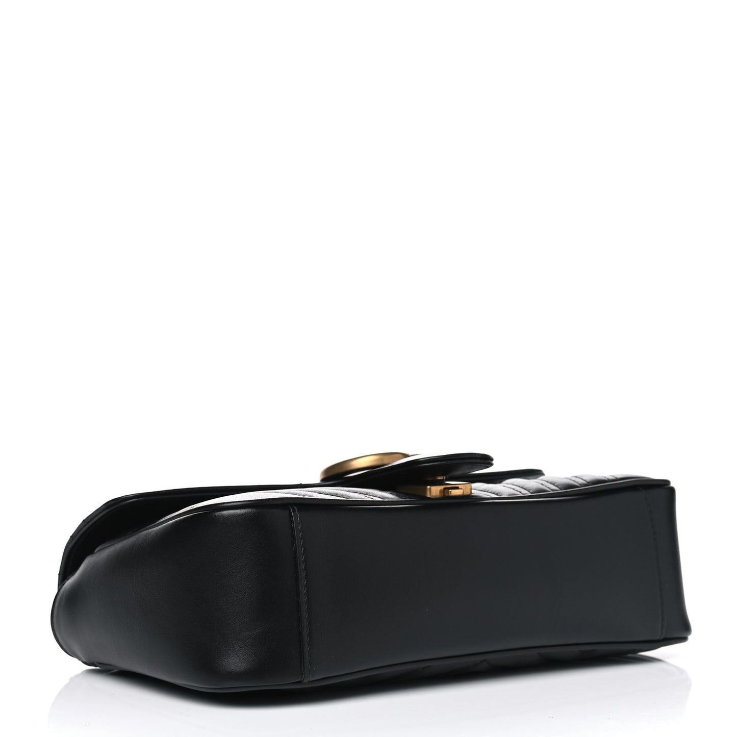 Calfskin Matelasse Small GG Marmont Shoulder Bag Black