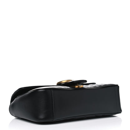 Gucci Calfskin Matelasse Small GG Marmont Shoulder Bag Black 1 of 4