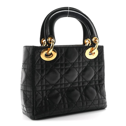 Christian Dior Lambskin Cannage Mini Lady Dior Black 2 of 9