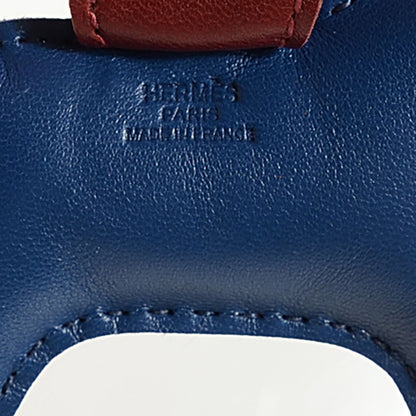 Hermes Milo Lambskin Grigri Rodeo Horse Bag Charm PM Bleu de Malte Rouge H Peony 5 of 5
