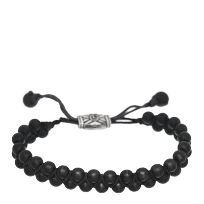David Yurman Sterling Silver Black Onyx 6mm Spiritual Beads Two Row Bracelet 1 of 4