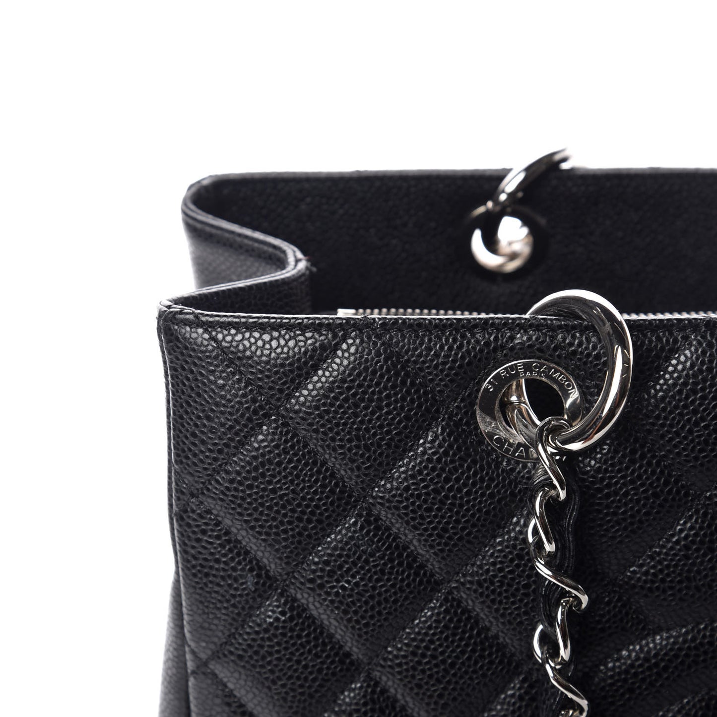 Caviar Quilted Grand Shopping Tote GST Black