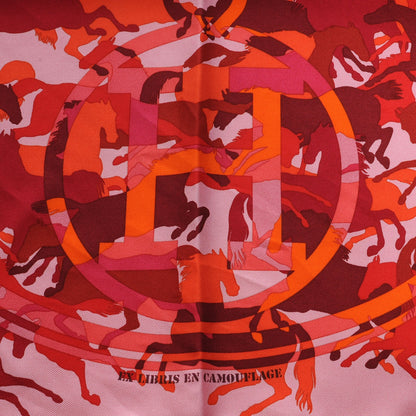 Hermes Silk Ex Libris En Camouflage Pocket Square Scarf 1 of 5