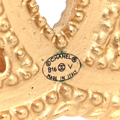 Chanel CC Drop Earrings Matte Gold 4 of 4