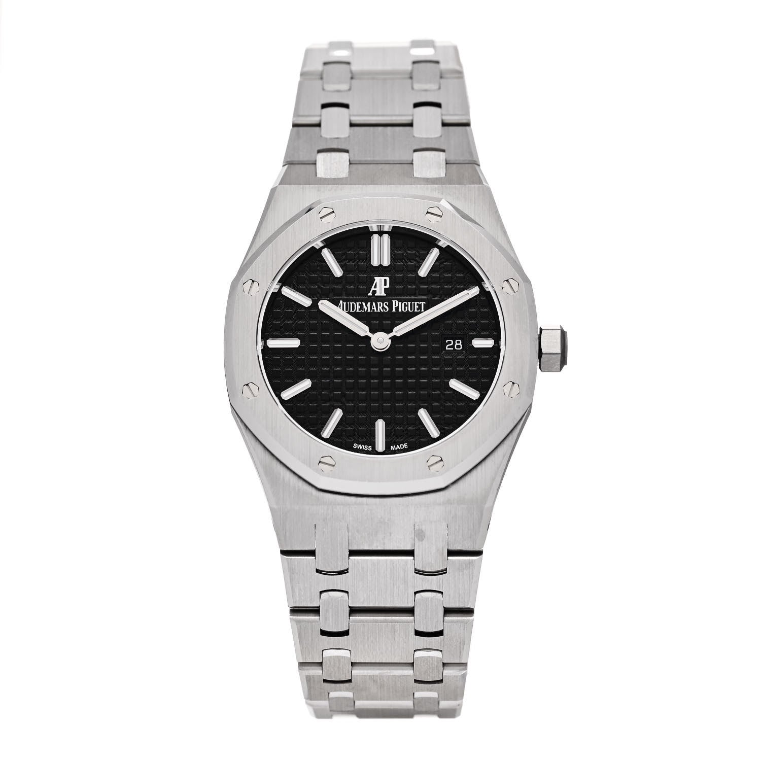 Audemars Piguet Stainless Steel 33mm Royal Oak Quartz Watch Black 67650ST.OO.1261ST.01 1 of 5