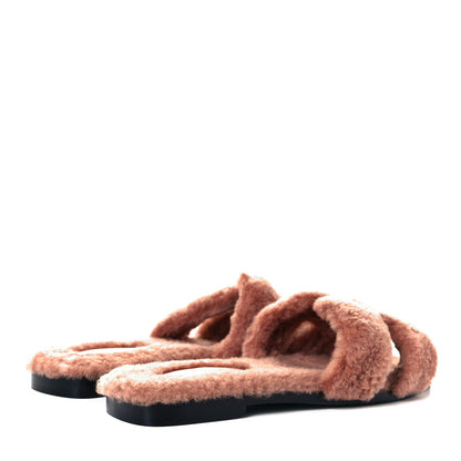 Hermes Woolskin Oran Sandals 36 Rose Aube 4 of 9