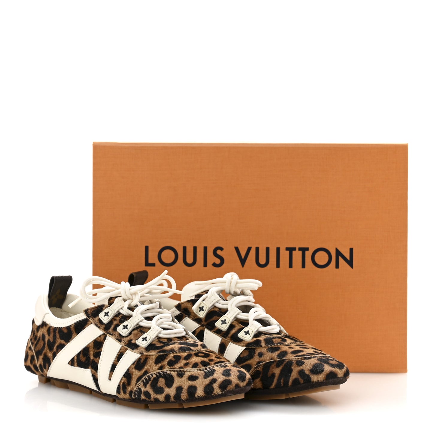 Calfskin Pony Hair Leopard LV Sneakerina 37 Brown