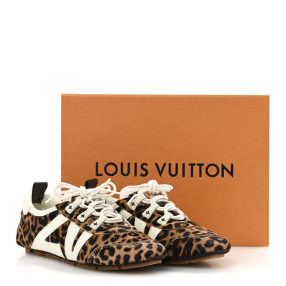 Louis Vuitton Calfskin Pony Hair Leopard LV Sneakerina 37 Brown 10 of 10