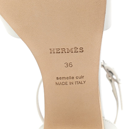 Hermes Calfskin Encens 50 Sandals 36 White 6 of 9