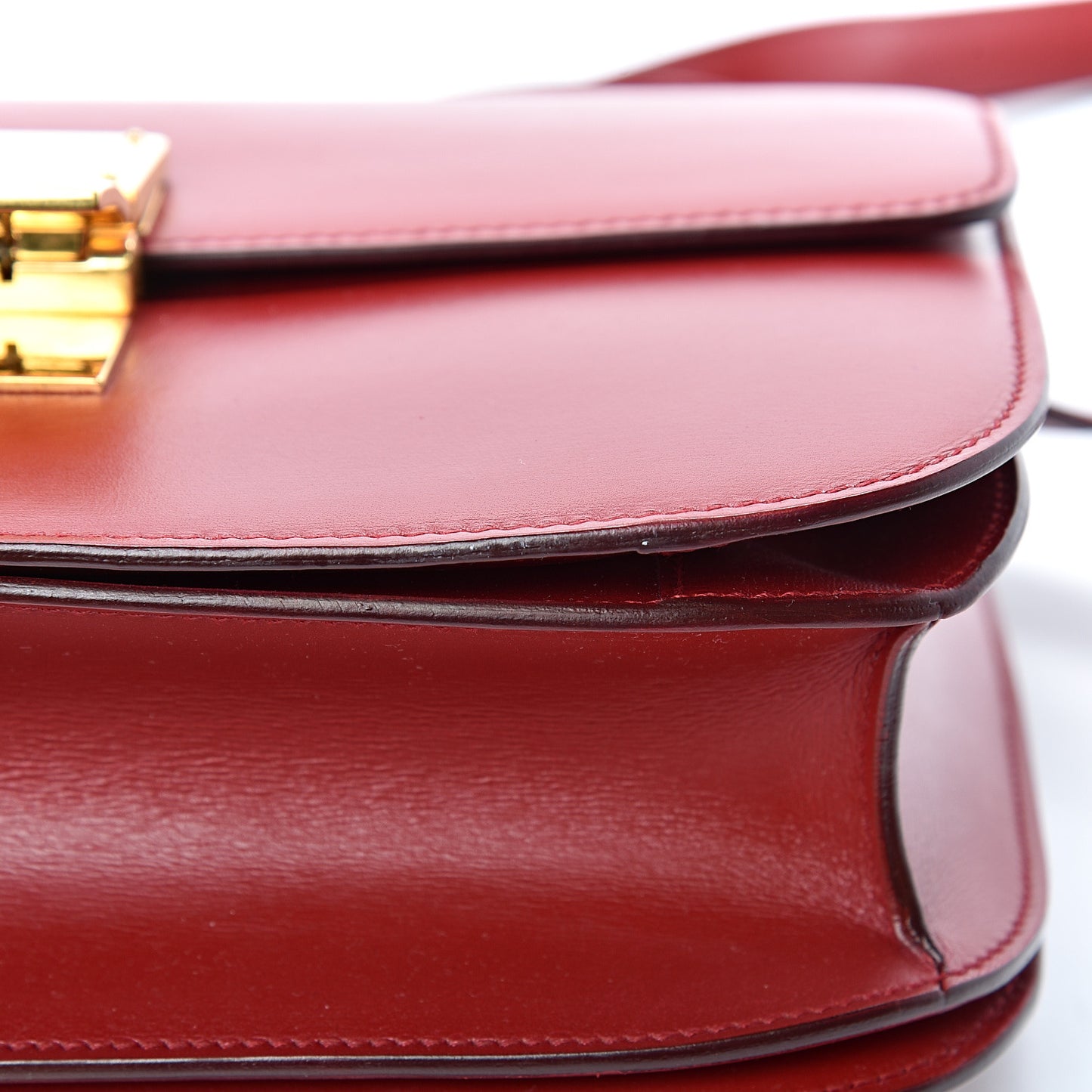 Box Calfskin Medium Classic Box Flap Bag Red