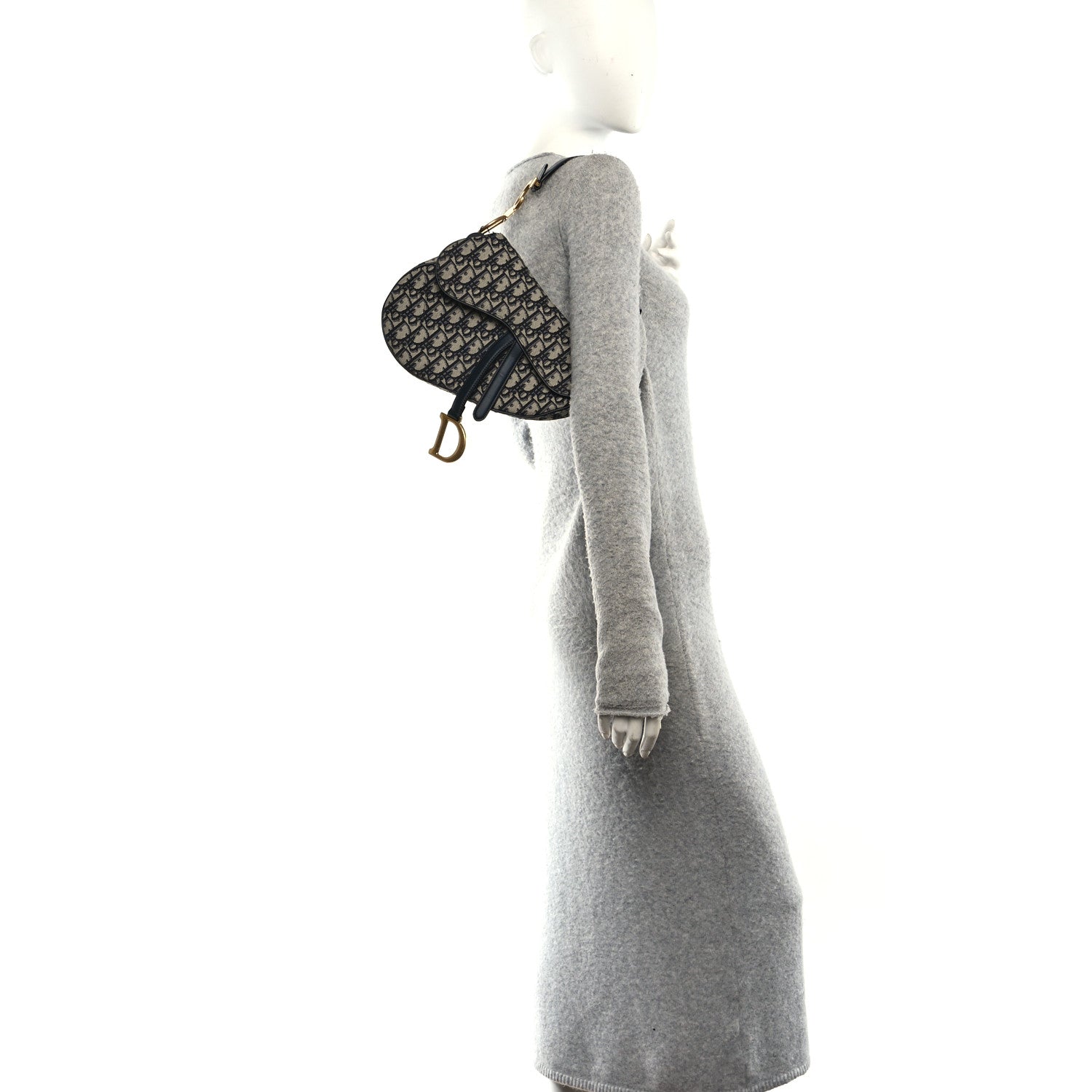 Christian Dior Oblique Saddle Bag Blue 2 of 10