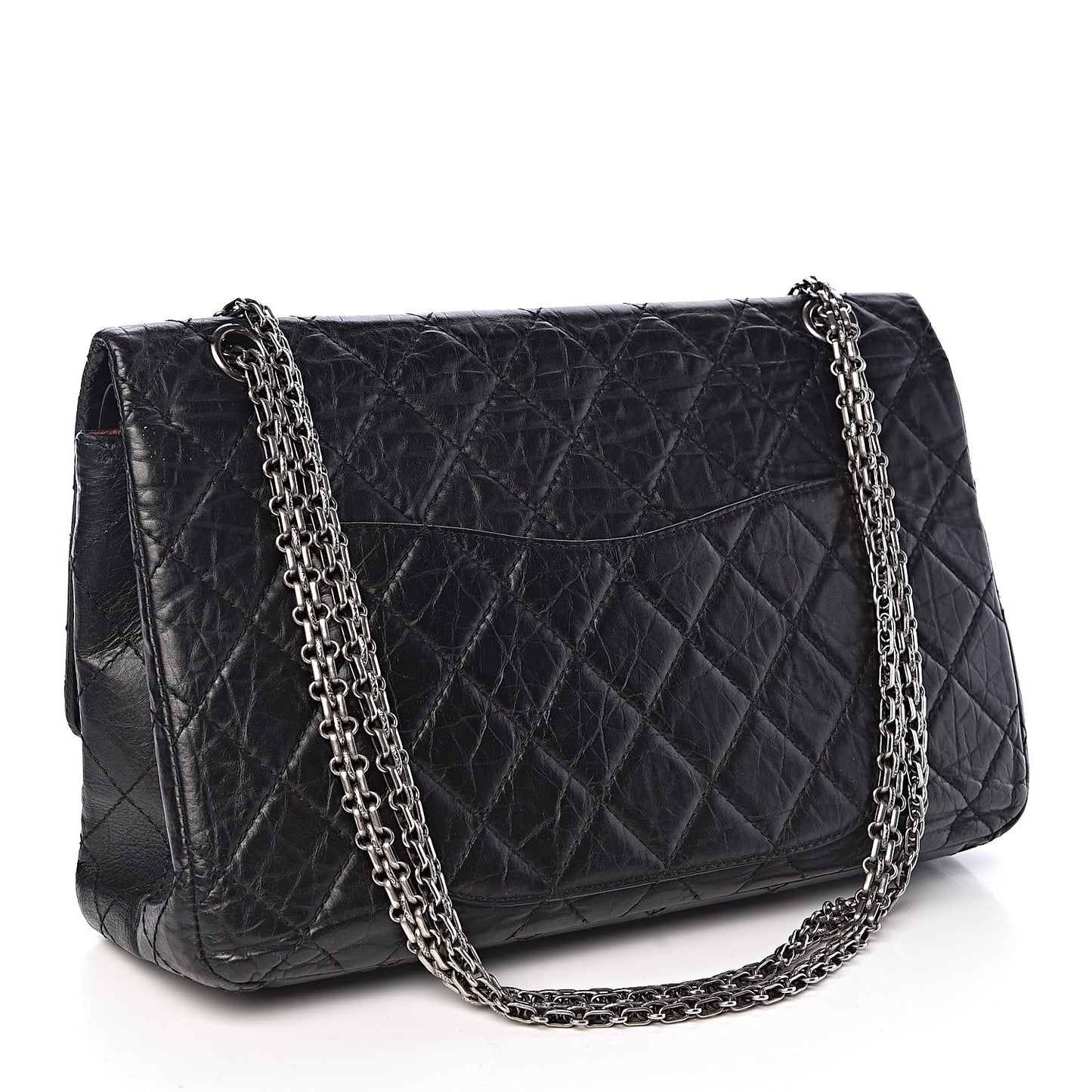 Aged Calfskin Quilted 2.55 Reissue 227 Flap Black