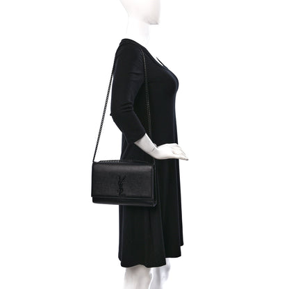 Saint Laurent Grain De Poudre Medium Classic Monogram Monochrome Kate Satchel Black 2 of 18