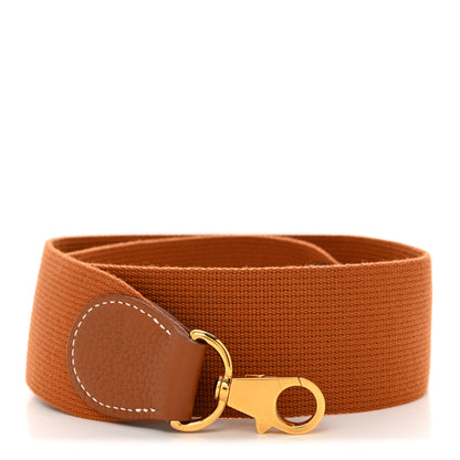 Hermes Toile Taurillon Clemence Shoulder Strap Gold 1 of 5