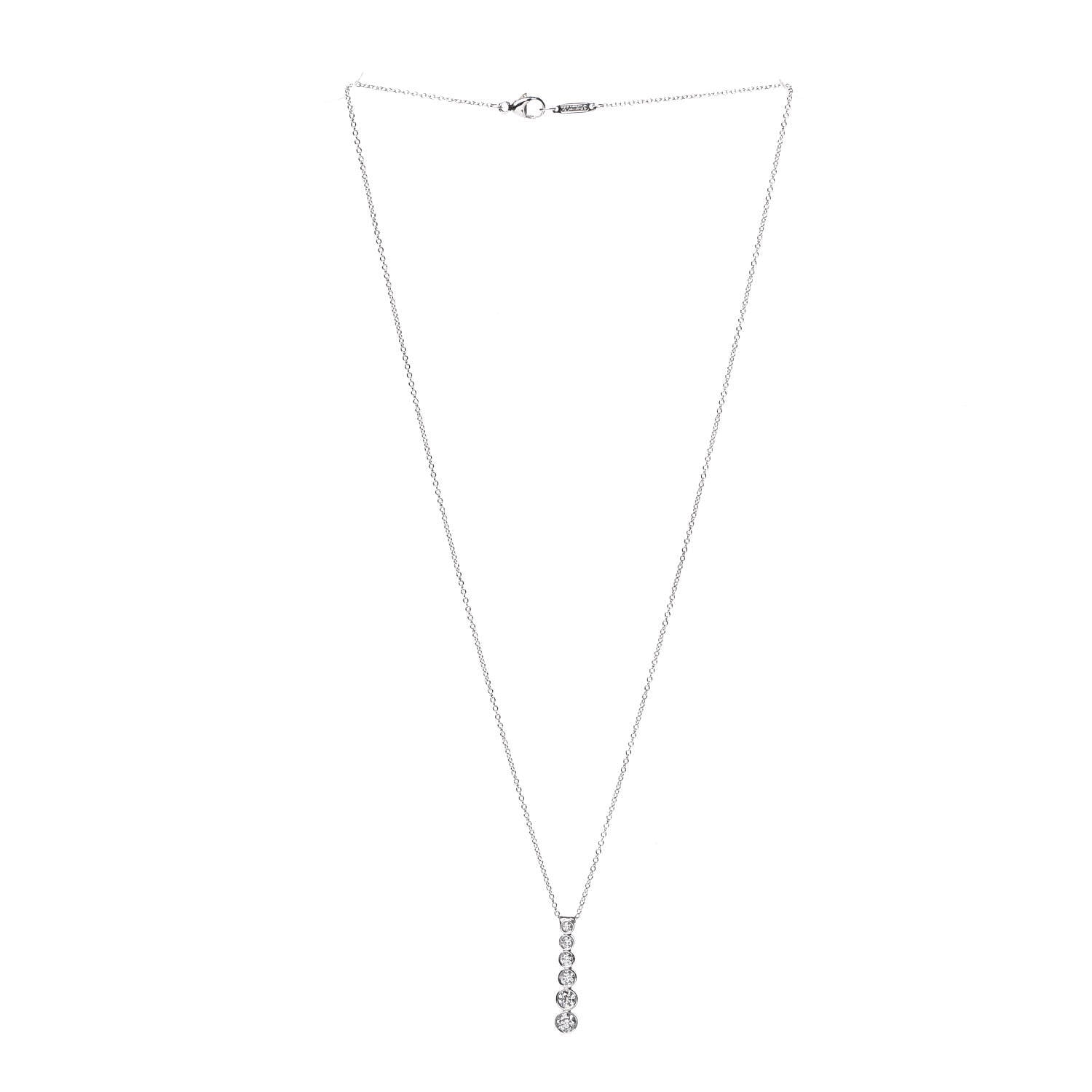 Tiffany Platinum Diamond Jazz Graduated Drop Pendant Necklace 3 of 8